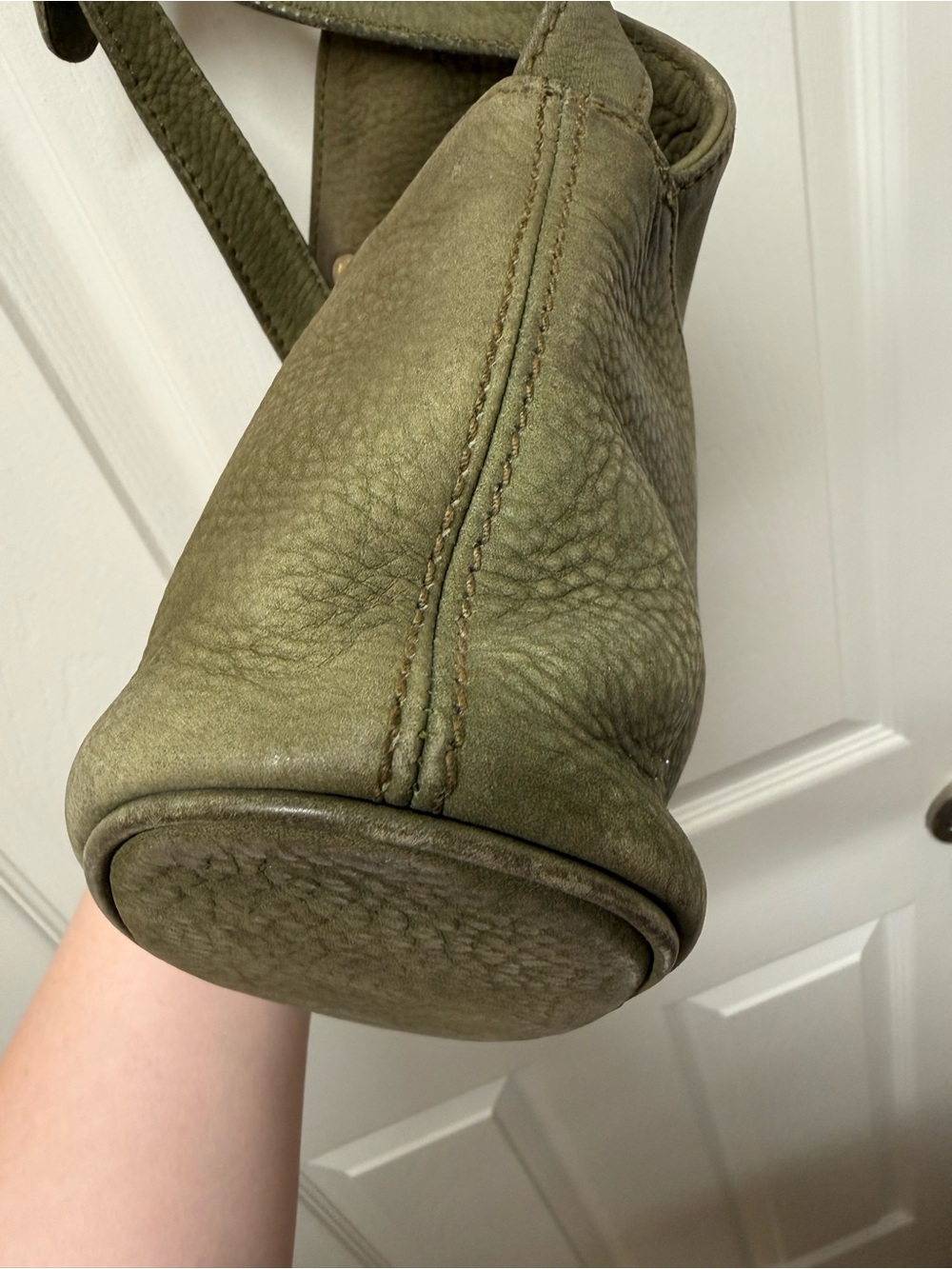 Vintage Coach Sonoma Small Flap- Sage or Green Nubuc Crossbody - Picture 10 of 11